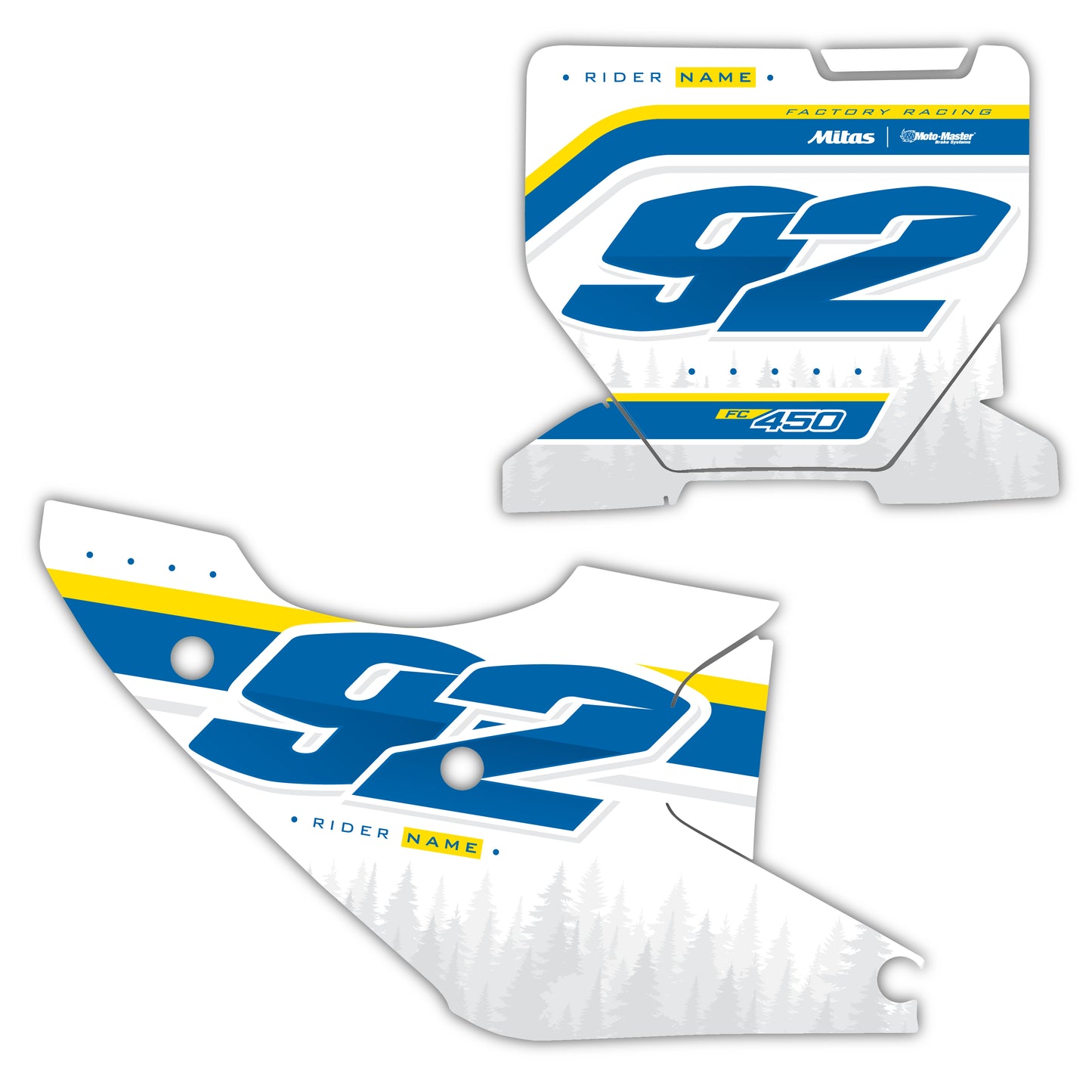 Front & Side Number Plate Graphics Kit - Fits Husqvarna TC 85, TC 125, FC 250, FC 350, FC 450, TE 300, FE 250, FE 350, FE 501