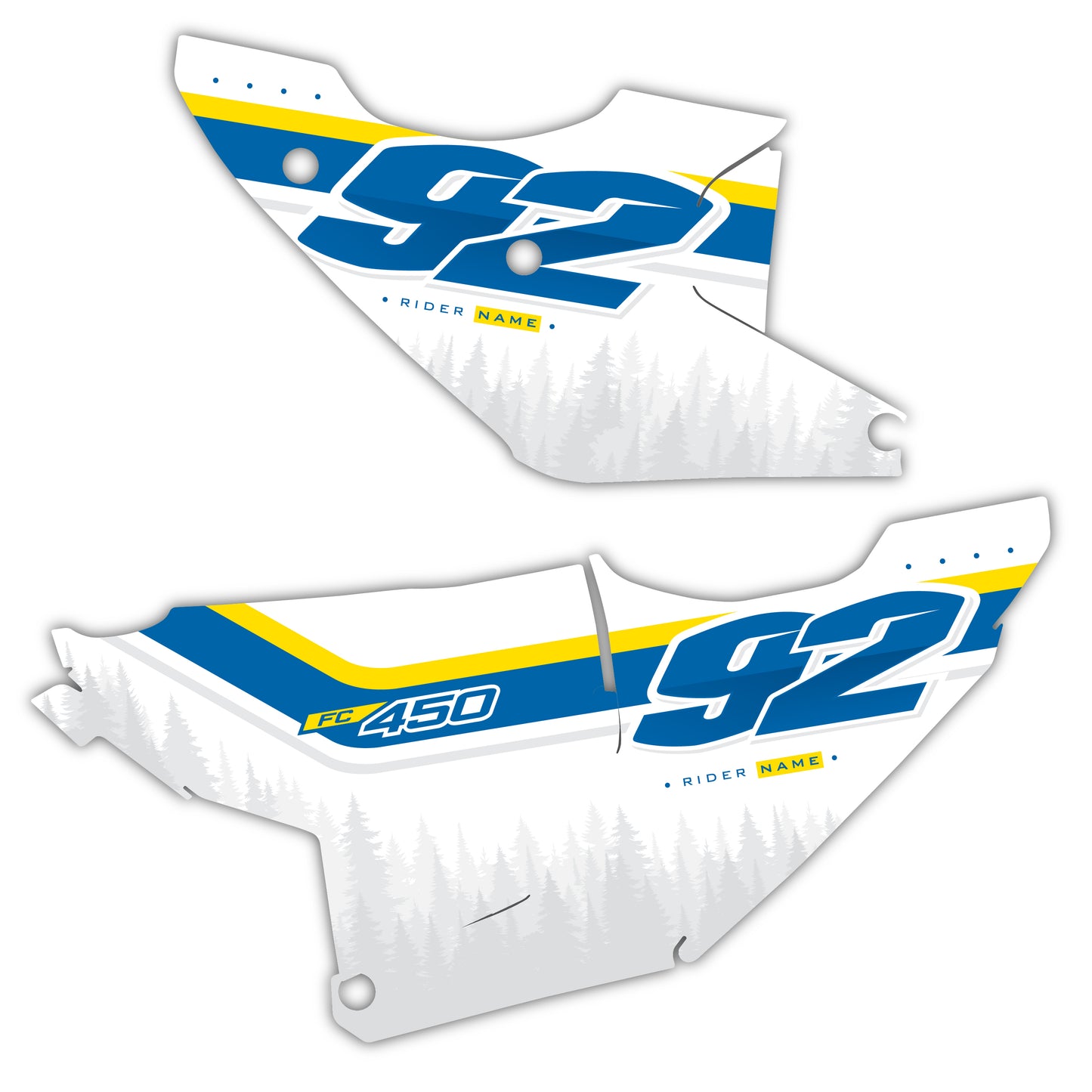 Side Number Plate Graphics Kit - Fits Husqvarna TC 85, TC 125, FC 250, FC 350, FC 450, TE 300, FE 250, FE 350, FE 501