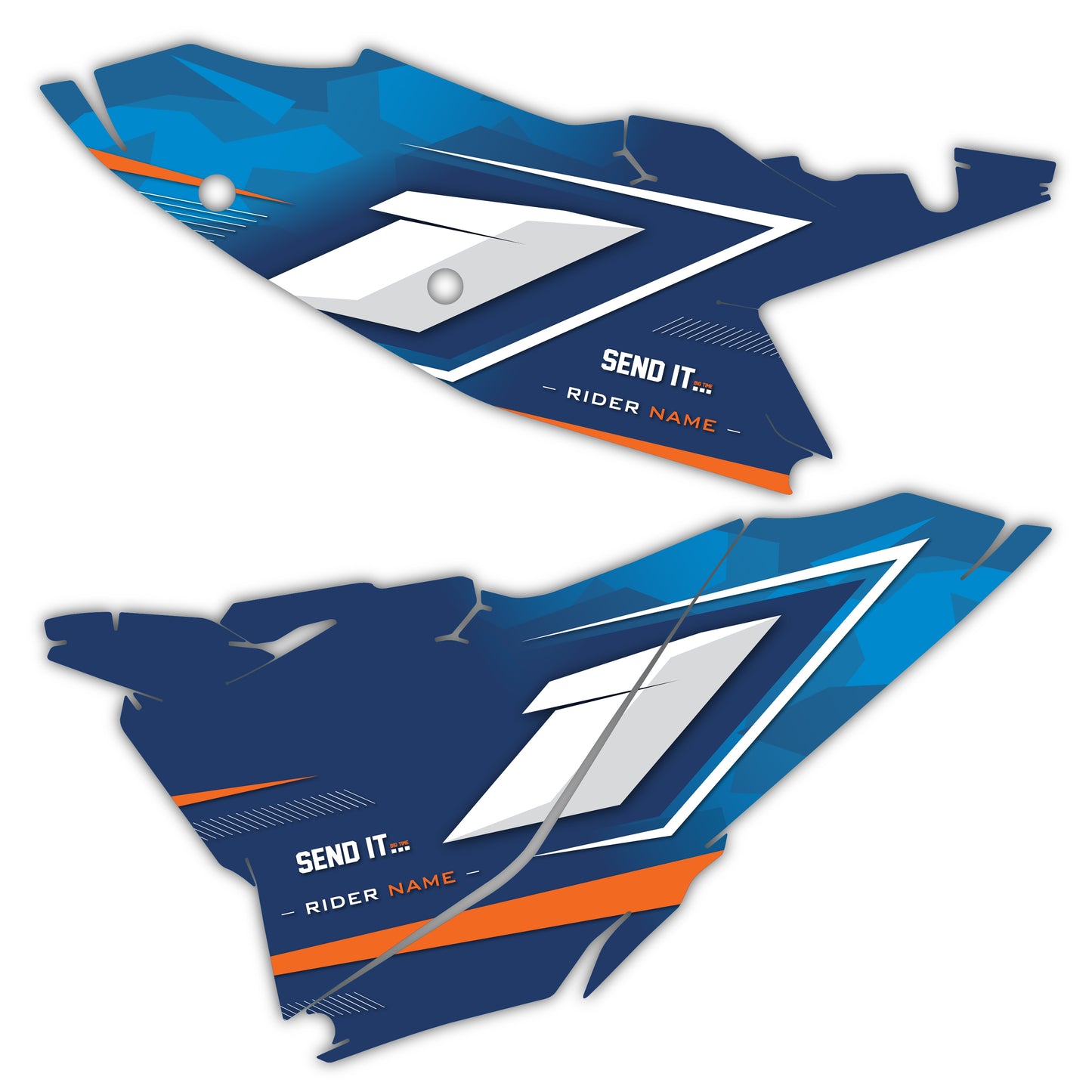 Side Number Plate Graphics Kit - Fits KTM SX50, SX65, SX85, 125 SX, 250 SX-F, 350 SX-F, 450 SX-F, 250 EXC-F, 300 EXC, 500 EXC-F