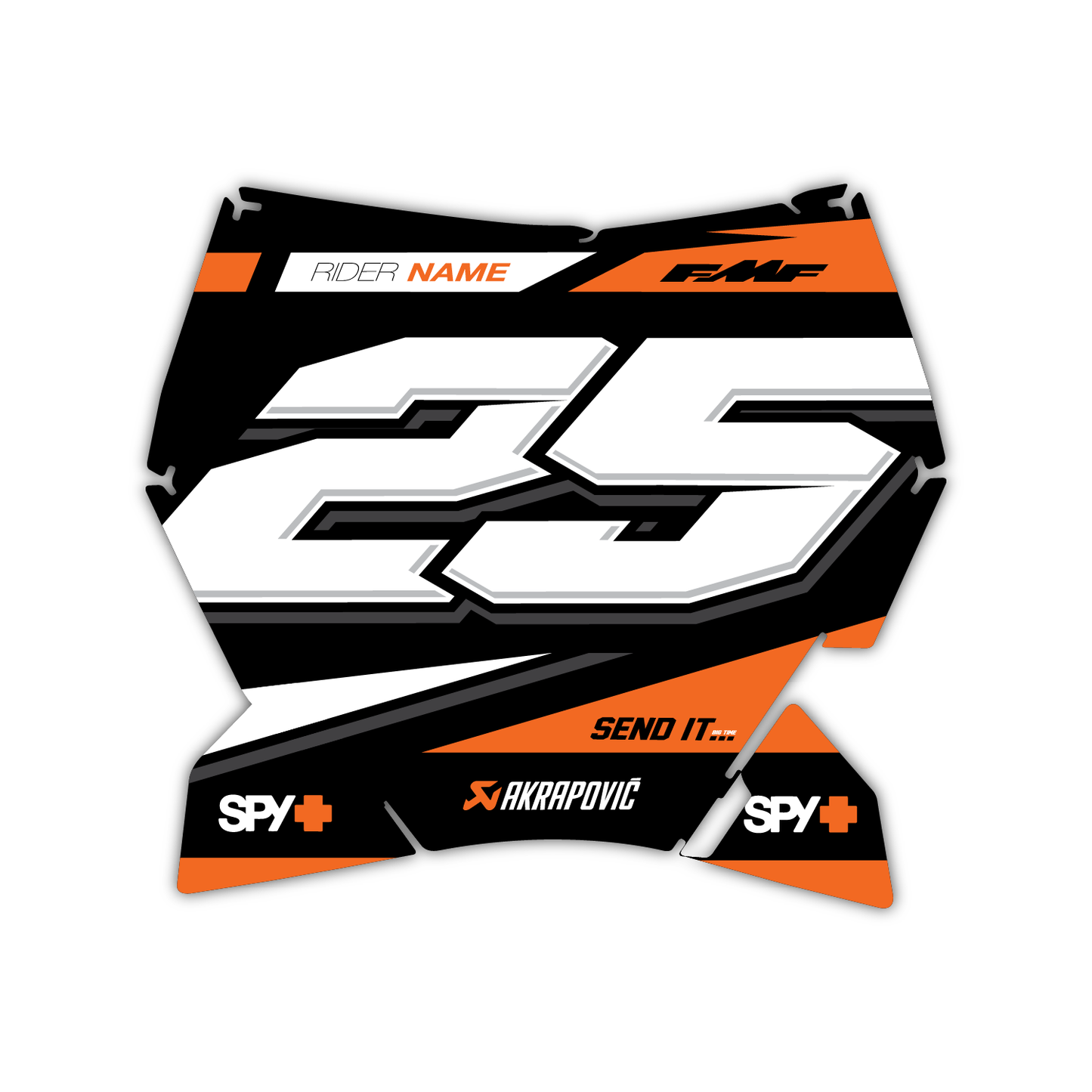 Front Number Plate Graphics Kit - Fits KTM SX50, SX65, SX85, 125 SX, 250 SX-F, 350 SX-F, 450 SX-F, 250 EXC-F, 300 EXC, 500 EXC-F