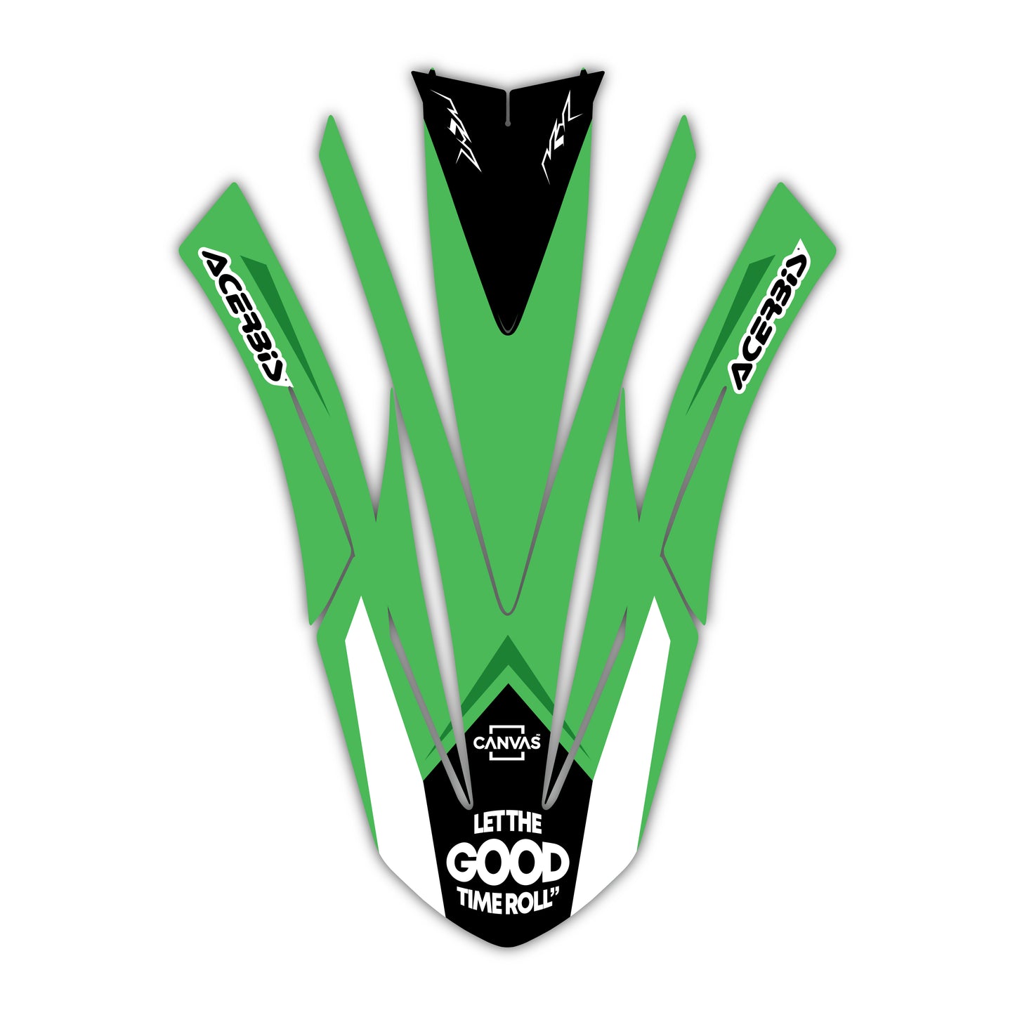 Front Fender Graphics Kit - Fits Kawasaki KX65, KX85, KX250, KX250F, KX450F, KX450X