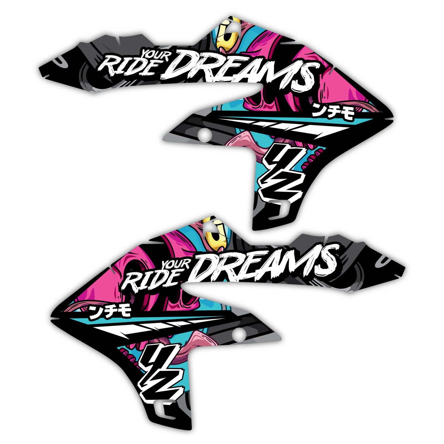 Radiator Shroud Graphics Kit - Fits Yamaha YZ125, YZ250, YZ250F, YZ450F, WR250F, WR450F
