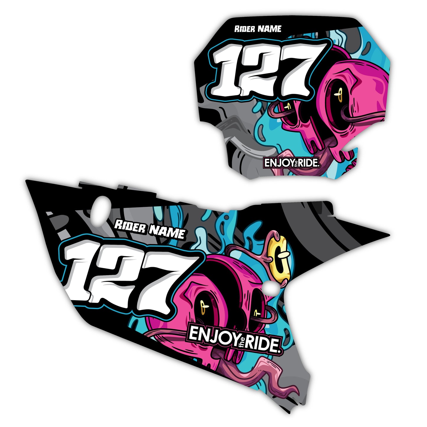 Front & Side Number Plate Graphics Kit - Fits Yamaha YZ125, YZ250, YZ250F, YZ450F, WR250F, WR450F
