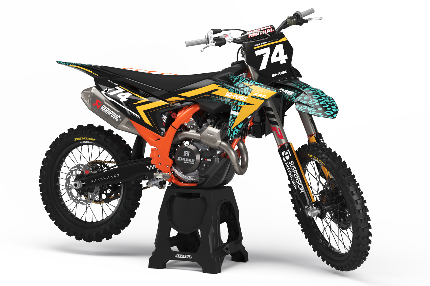 KTM Leopard Graphics Kit - SX50 SX65 SX85 SX SXF EXC XC EXCF Six Days 125+