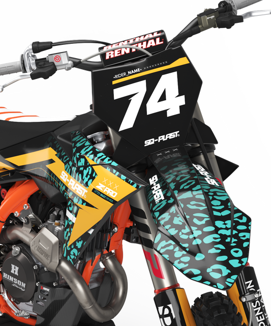 KTM Leopard Graphics Kit - SX50 SX65 SX85 SX SXF EXC XC EXCF Six Days 125+