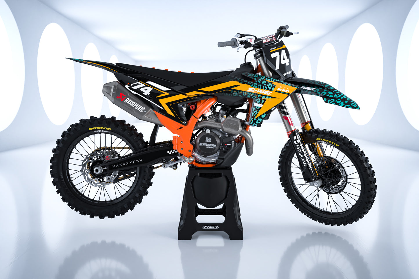 KTM Leopard Graphics Kit - SX50 SX65 SX85 SX SXF EXC XC EXCF Six Days 125+