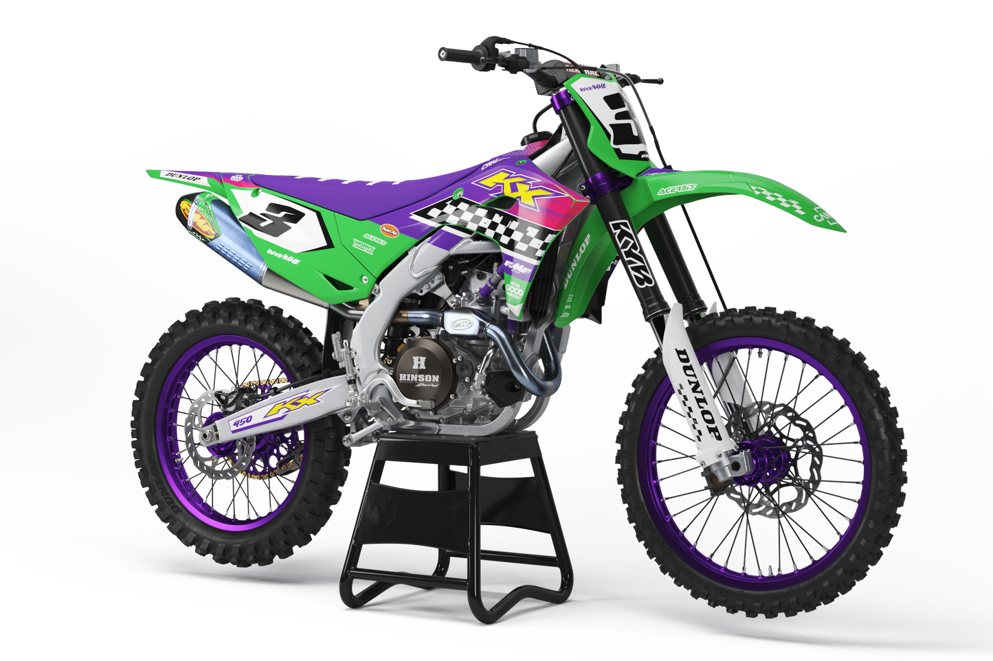 Kawasaki Anaheim Graphics Kit - KX65 KX85 KLX110 KX125 KX250 KX250F KX450F