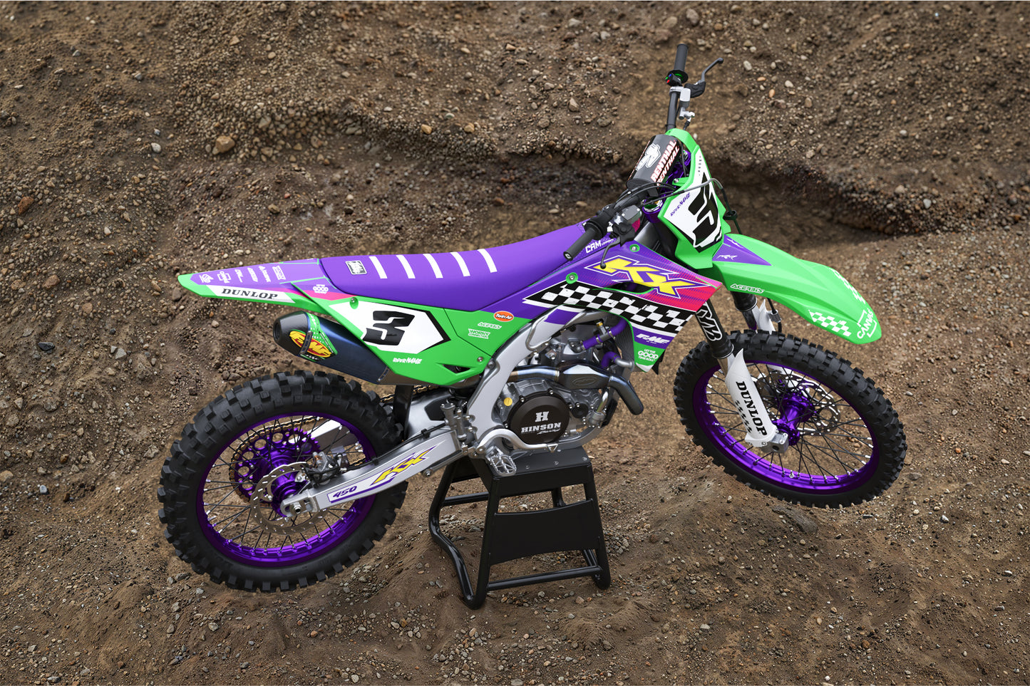Kawasaki Anaheim Graphics Kit - KX65 KX85 KLX110 KX125 KX250 KX250F KX450F