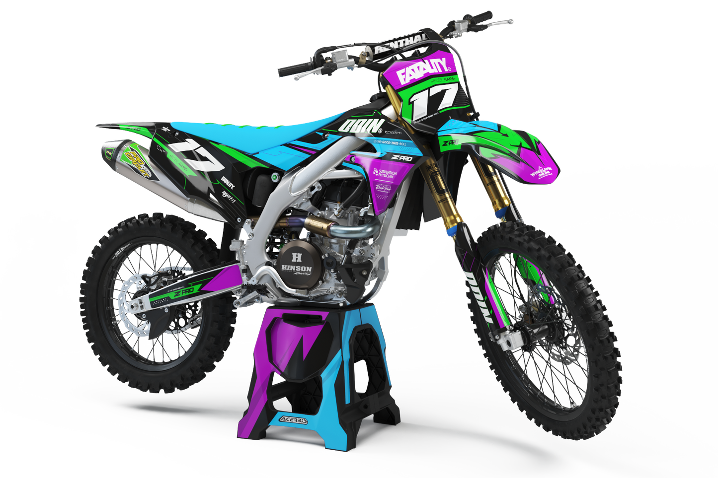 Kawasaki Synth Graphics Kit - KX65 KX85 KLX110 KX125 KX250 KX250F KX450F