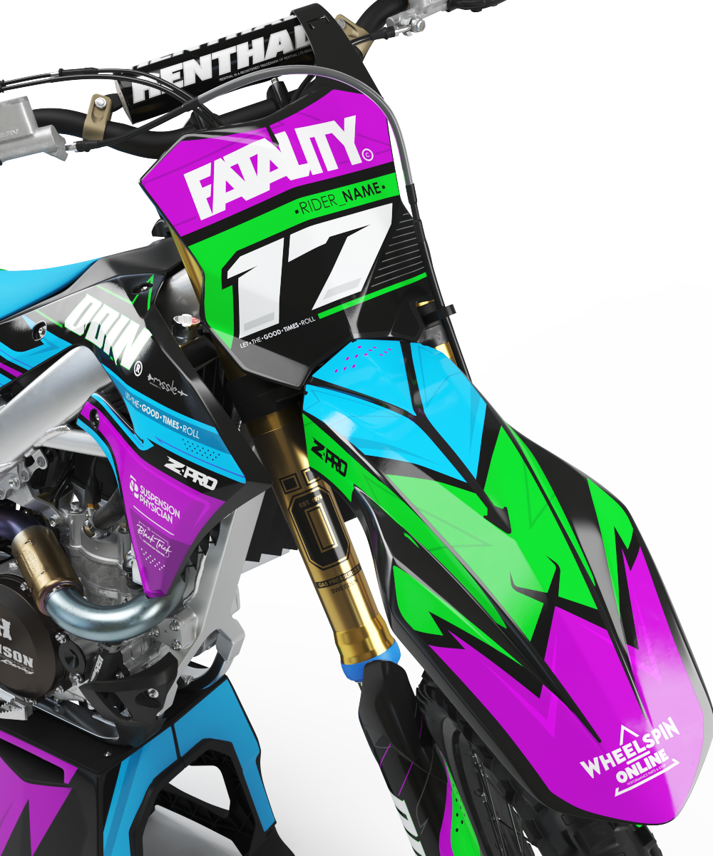 Kawasaki Synth Graphics Kit - KX65 KX85 KLX110 KX125 KX250 KX250F KX450F