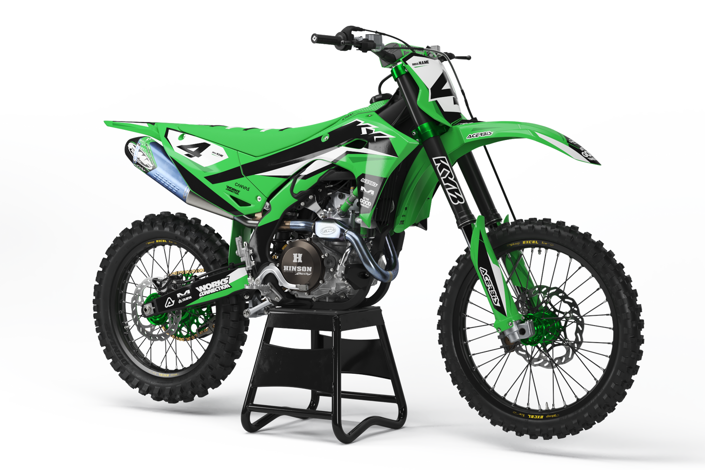 Kawasaki Wellington Graphics Kit - KX65 KX85 KLX110 KX125 KX250 KX250F KX450F