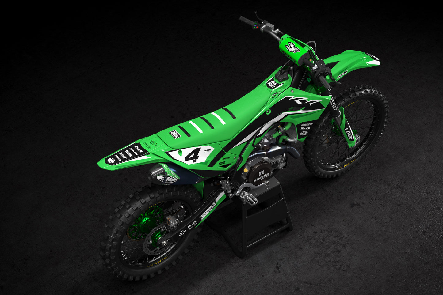 Kawasaki Wellington Graphics Kit - KX65 KX85 KLX110 KX125 KX250 KX250F KX450F
