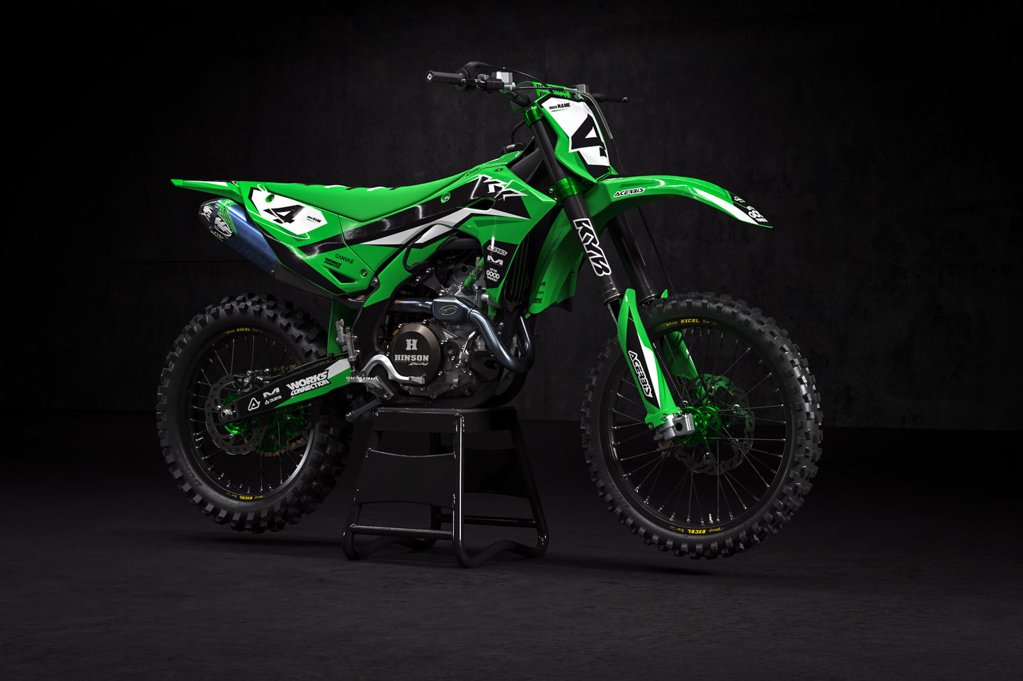 Kawasaki Wellington Graphics Kit - KX65 KX85 KLX110 KX125 KX250 KX250F KX450F