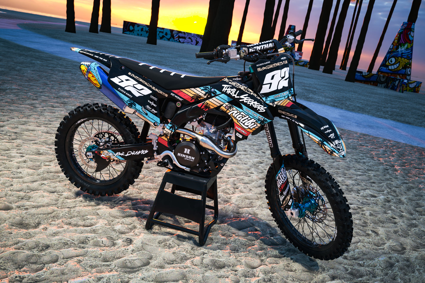 Kawasaki Malibu Graphics Kit - KX65 KX85 KLX110 KX125 KX250 KX250F KX450F
