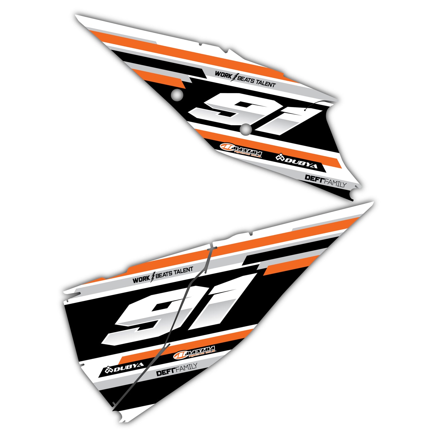 Side Number Plate Graphics Kit - Fits KTM SX50, SX65, SX85, 125 SX, 250 SX-F, 350 SX-F, 450 SX-F, 250 EXC-F, 300 EXC, 500 EXC-F