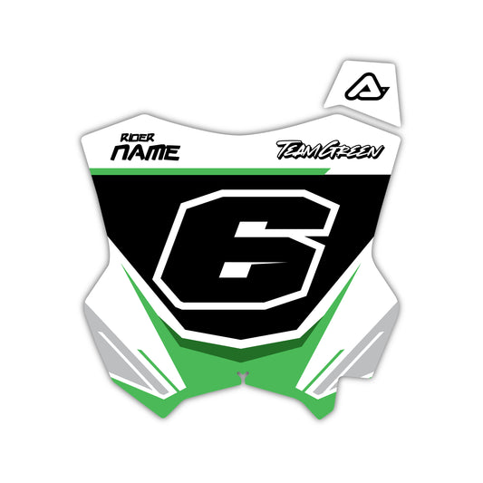 Front Number Plate Graphics Kit - Fits Kawasaki KX65, KX85, KX250, KX250F, KX450F, KX450X