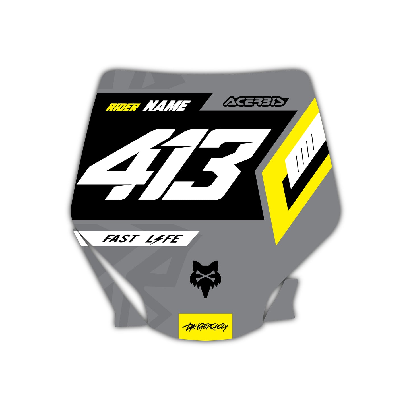 Front Number Plate Graphics Kit - Fits Stark Future Stark VARG Electric Motocross Bike