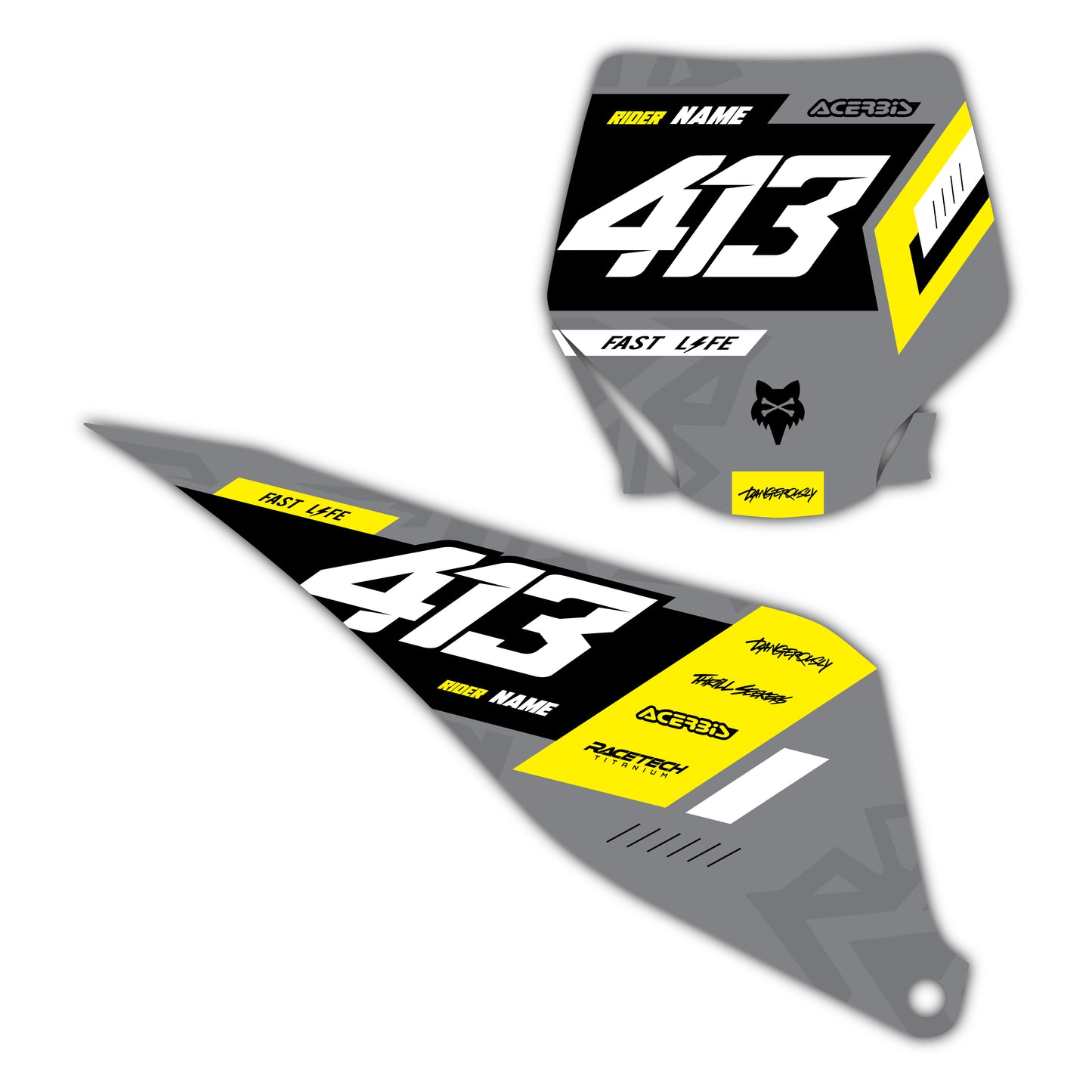 Front & Side Number Plate Graphics Kit - Fits Stark Future Stark VARG Electric Motocross Bike