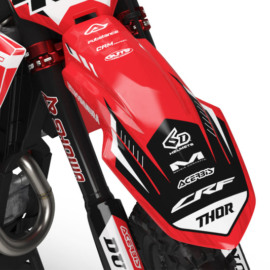 Burketown Honda CRF 250 300 450 R RX RXW L Enduro Front Mudguard Fender Bolt-On Plastic & Graphics Kit