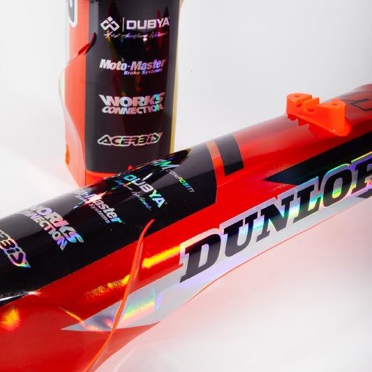 UFO KTM Fork Guard Plastics with Holographic Graphics Fitted SX SXF 2023 – 2024 EXC EXCF 2024, Neon Orange