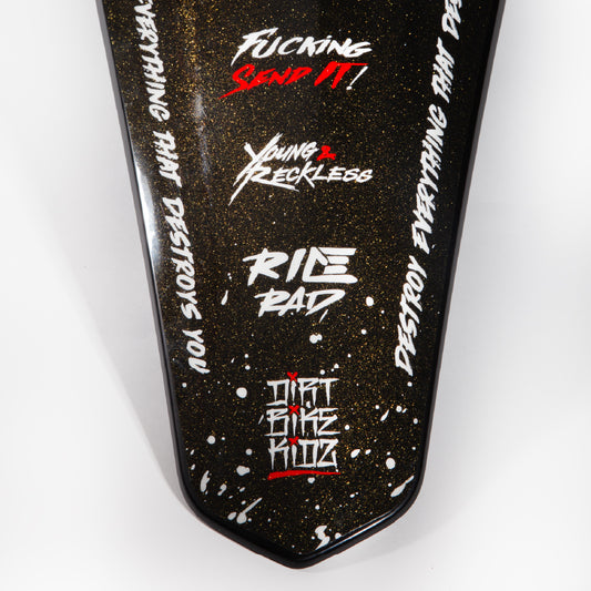 Polisport GasGas Rear Fender Plastic with Orion Gold Graphic Fitted MC MCF EC ECF 2021 – 2023, Black