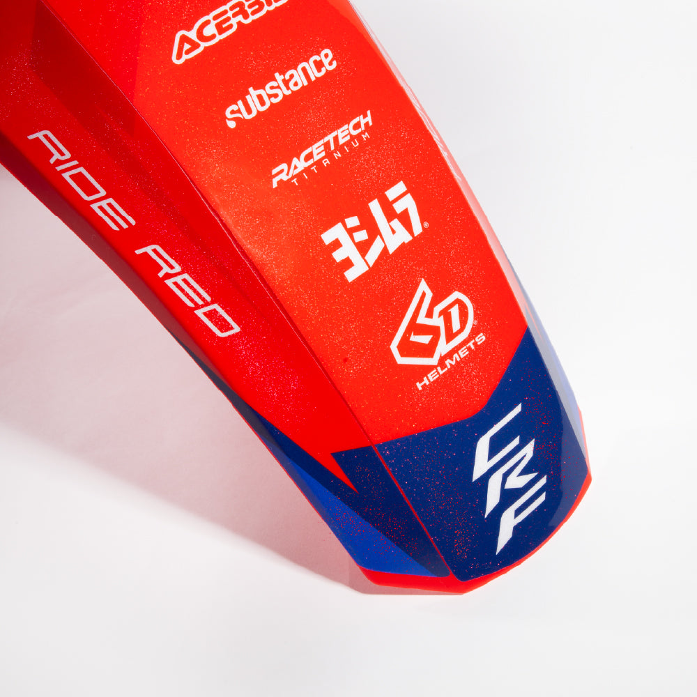 Polisport Honda Front Fender Plastic with Mars Red Graphics Fitted CRF 250 R 2022 - 2023 CRF 450 R 2021 - 23, Red