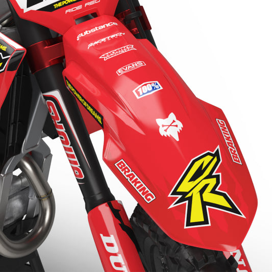 Cleveland Honda CRF 250 300 450 R RX RXW L Enduro Front Mudguard Fender Bolt-On Plastic & Graphics Kit