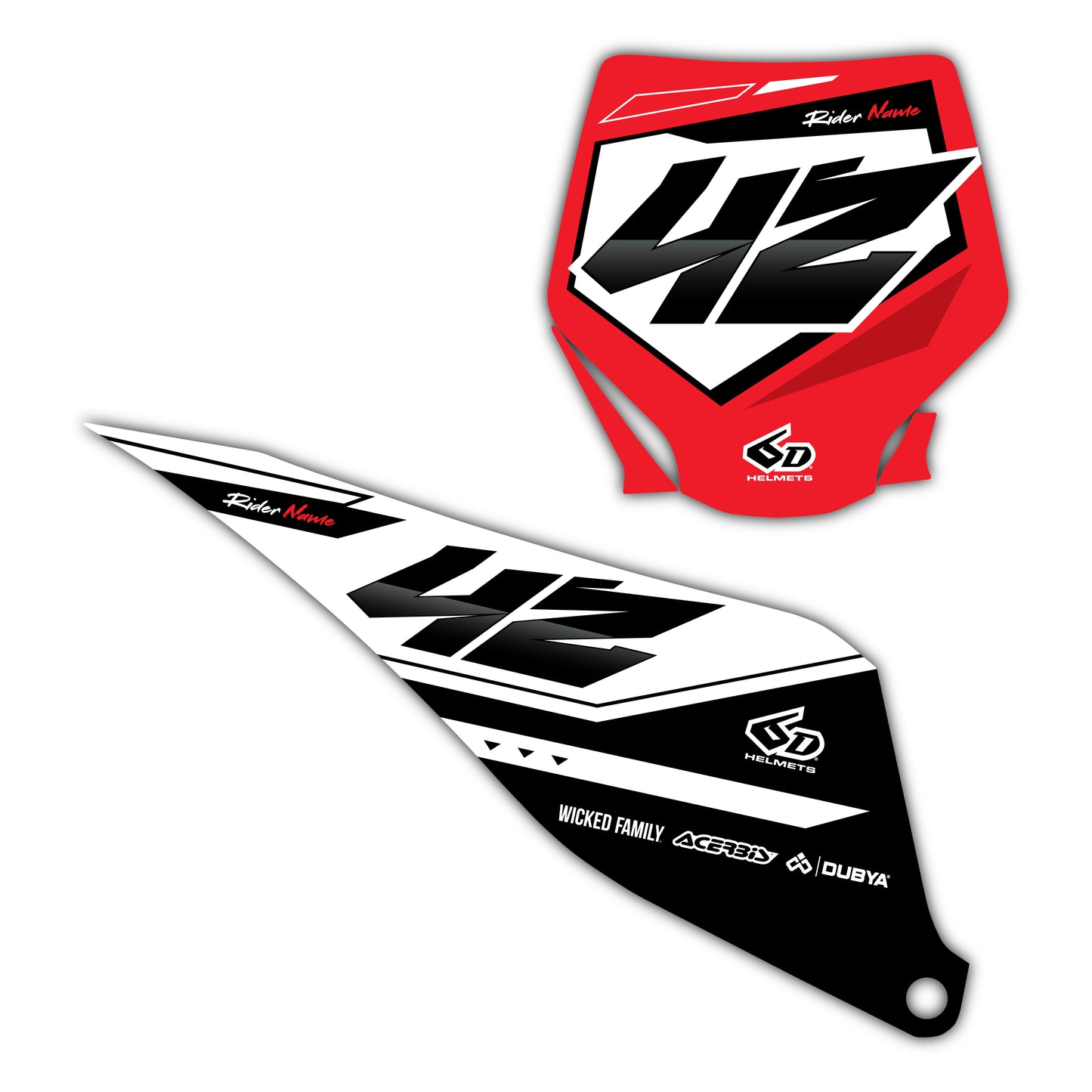 Front & Side Number Plate Graphics Kit - Fits Stark Future Stark VARG Electric Motocross Bike
