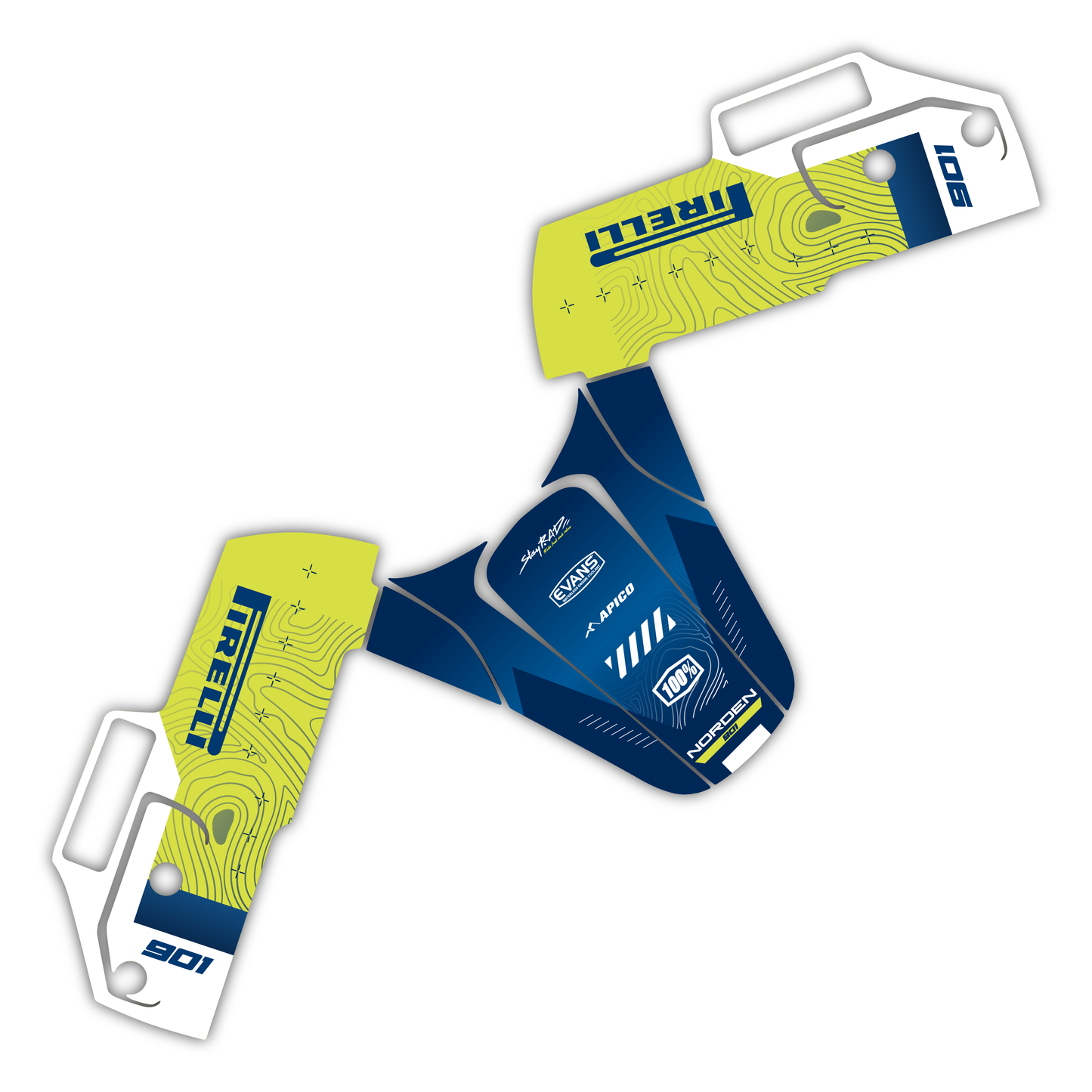 Lower Fork Guard Front Fender Mudguard Graphics Kit - Fits Husqvarna Norden 901