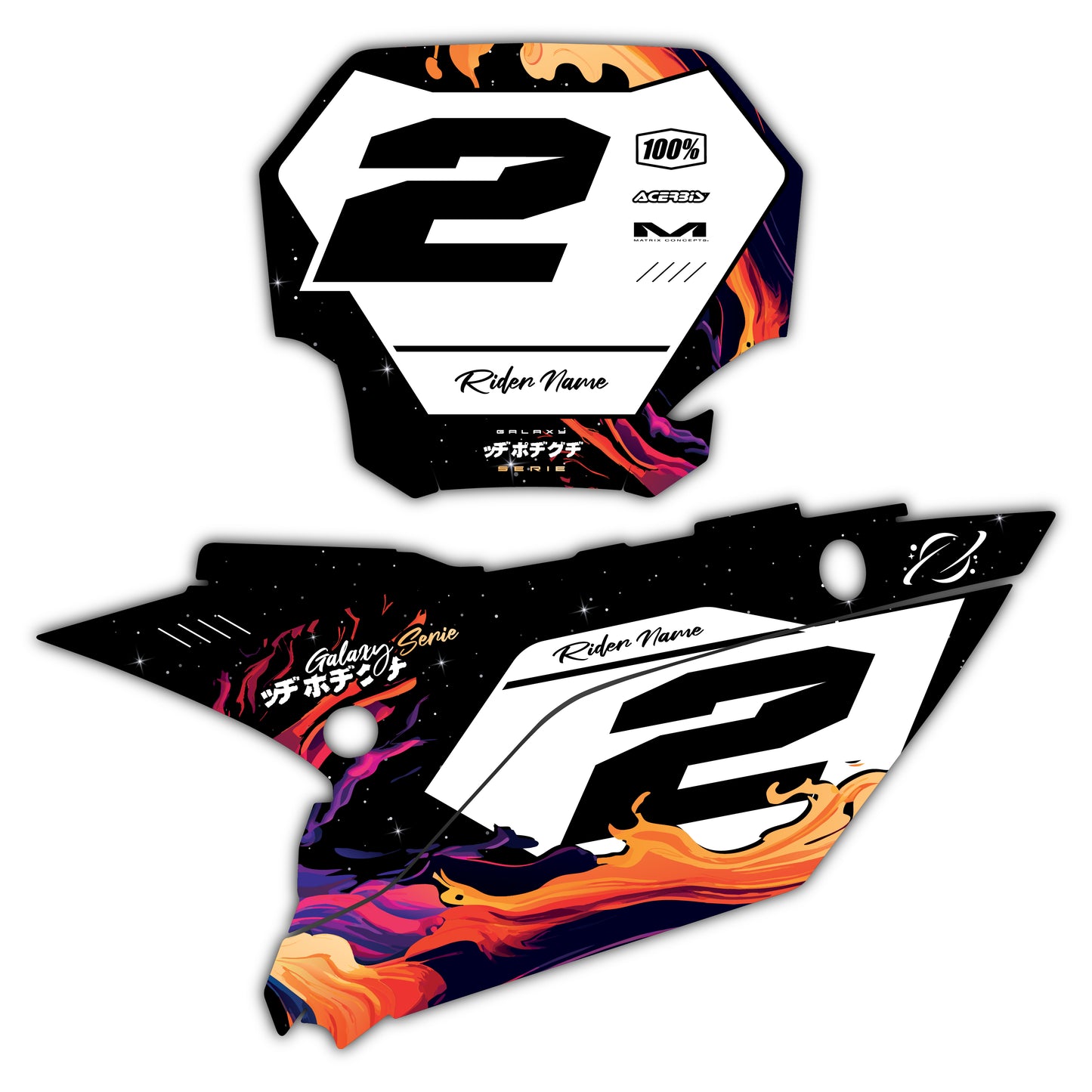 Front & Side Number Plate Graphics Kit - Fits Yamaha YZ125, YZ250, YZ250F, YZ450F, WR250F, WR450F
