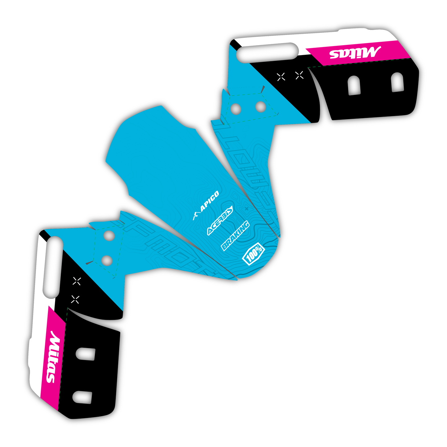 Lower Fork Guard & Lower Front Fender Mudguard Graphics Kit - Fits CF Moto 450 MT 2024-2025