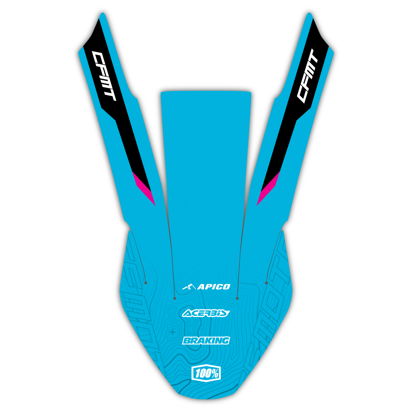 Upper Front Fender Mudguard Graphics Kit - Fits CF Moto 450 MT 2024-2025