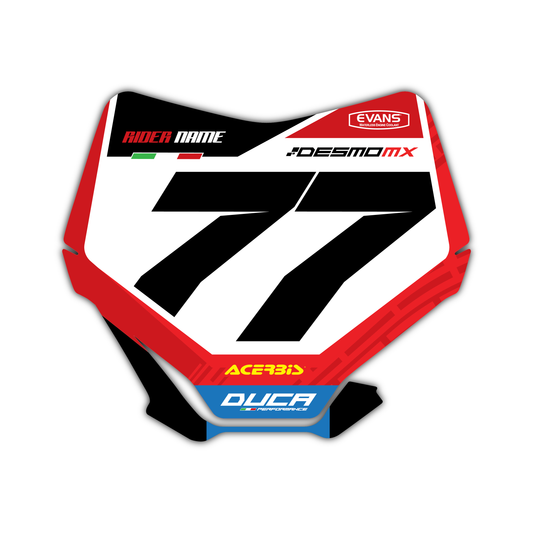 Front Number Plate Graphics Kit - Fits Ducati Desmo 250 MX 450 MX