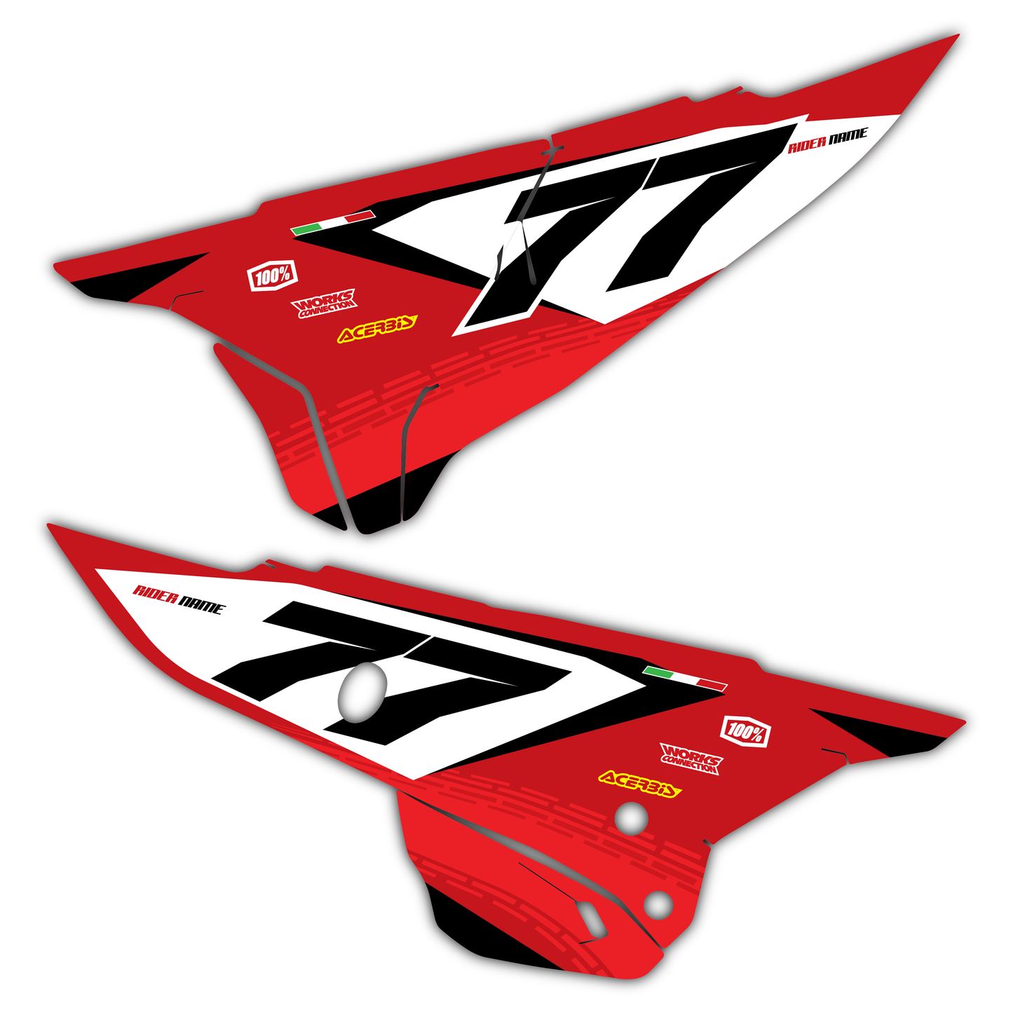 Side Number Plate Graphics Kit - Fits Ducati Desmo 250 MX 450 MX