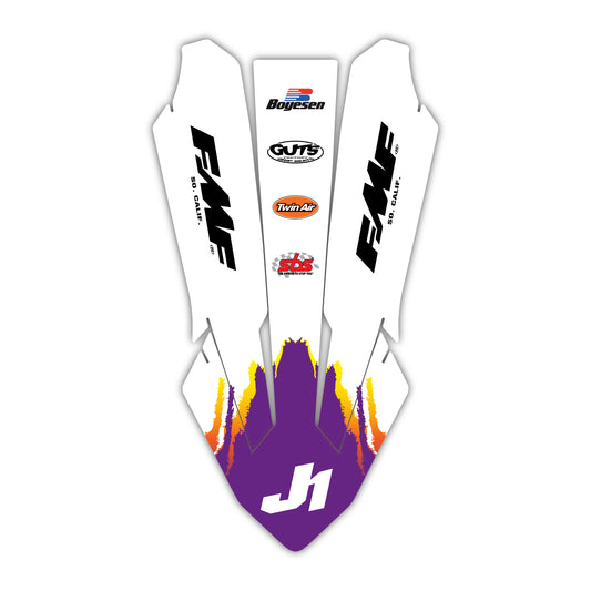 Front Fender Graphics Kit - Fits KTM SX50, SX65, SX85, 125 SX, 250 SX-F, 350 SX-F, 450 SX-F, 250 EXC-F, 300 EXC, 500 EXC-F