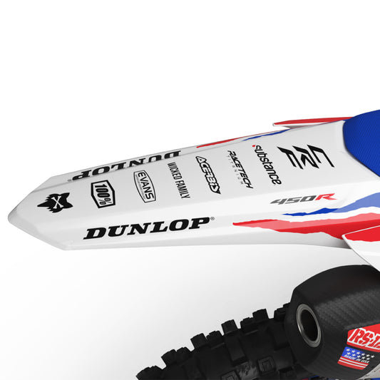 Kashiwa Honda CRF 250 300 450 R RX RXW L Enduro Rear Mudguard Fender Bolt-On Plastic & Graphics Kit