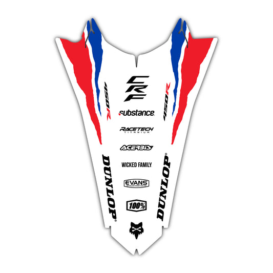 Kashiwa Honda CRF 250 300 450 R RX RXW L Enduro Rear Mudguard Fender Bolt-On Plastic & Graphics Kit