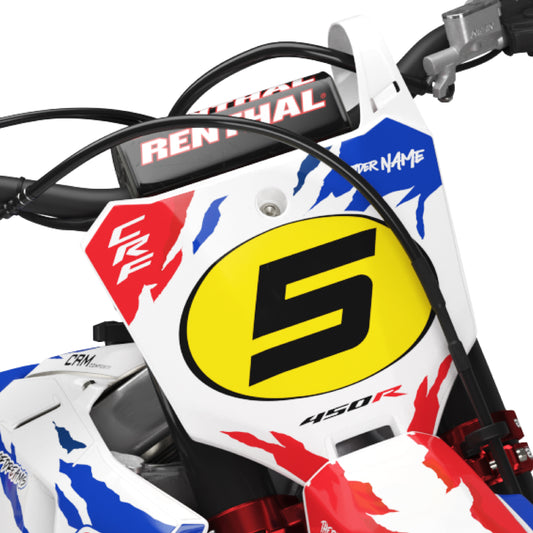 Kashiwa Honda CRF 250 300 450 R RX RXW L Enduro Front Number Board Bolt-On Plastic & Graphics Kit