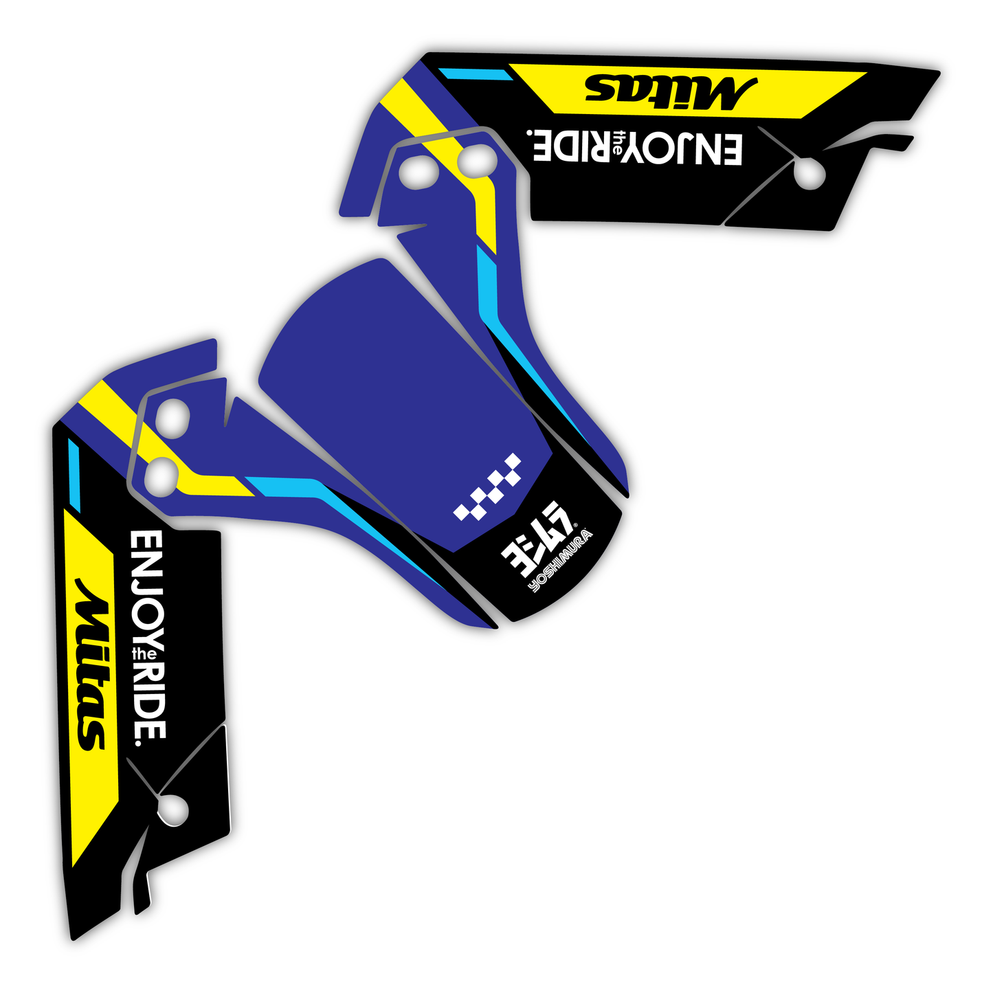 Lower Fork Guard & Front Fender Mudguard Graphics Kit - Fits Yamaha Tenere 700 2019-2024