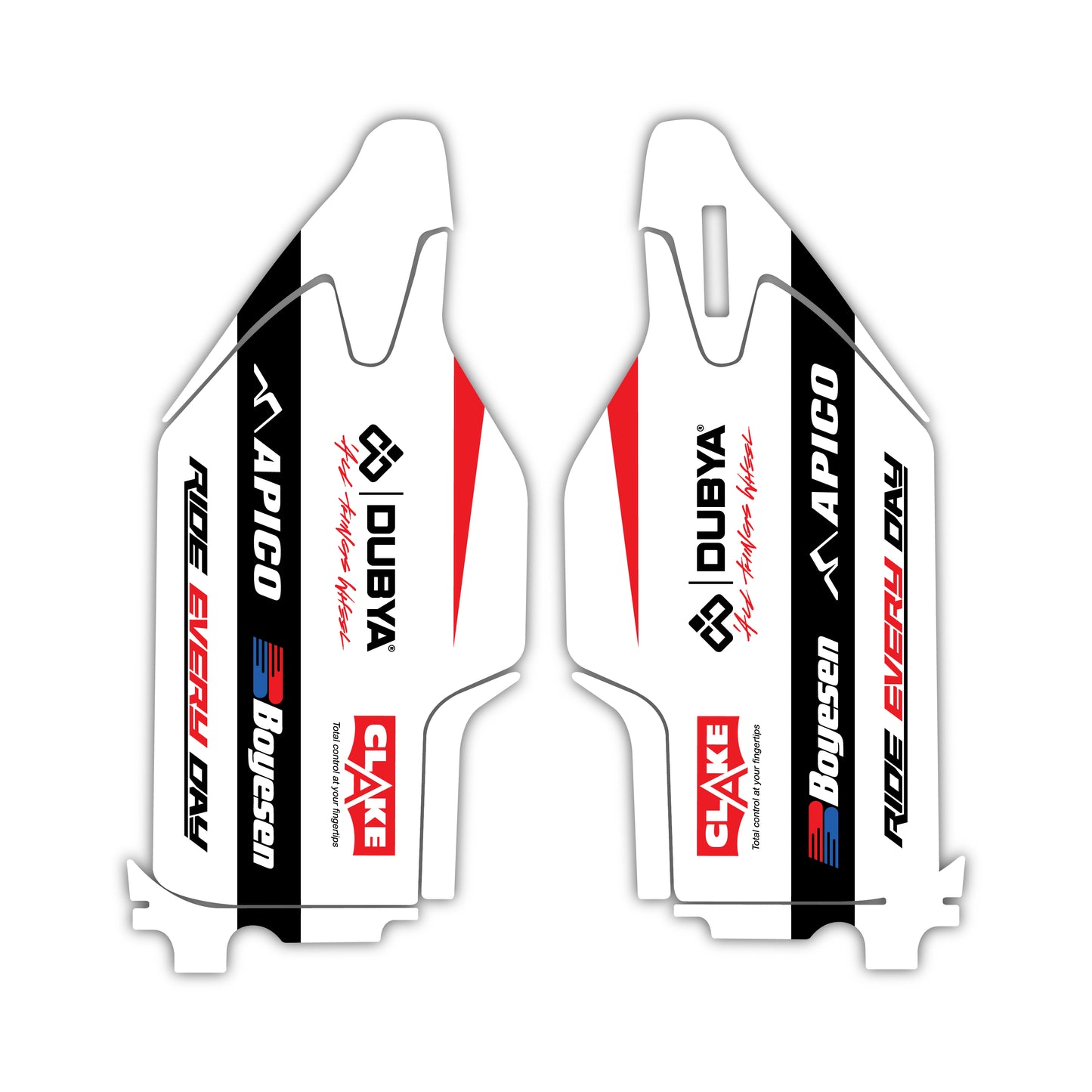 Kawasaki 2009-26 Fork Guard Plastic & Graphics Bolt-On kit - KX 250 F (2009-26) - KX 450 F (2009-25)