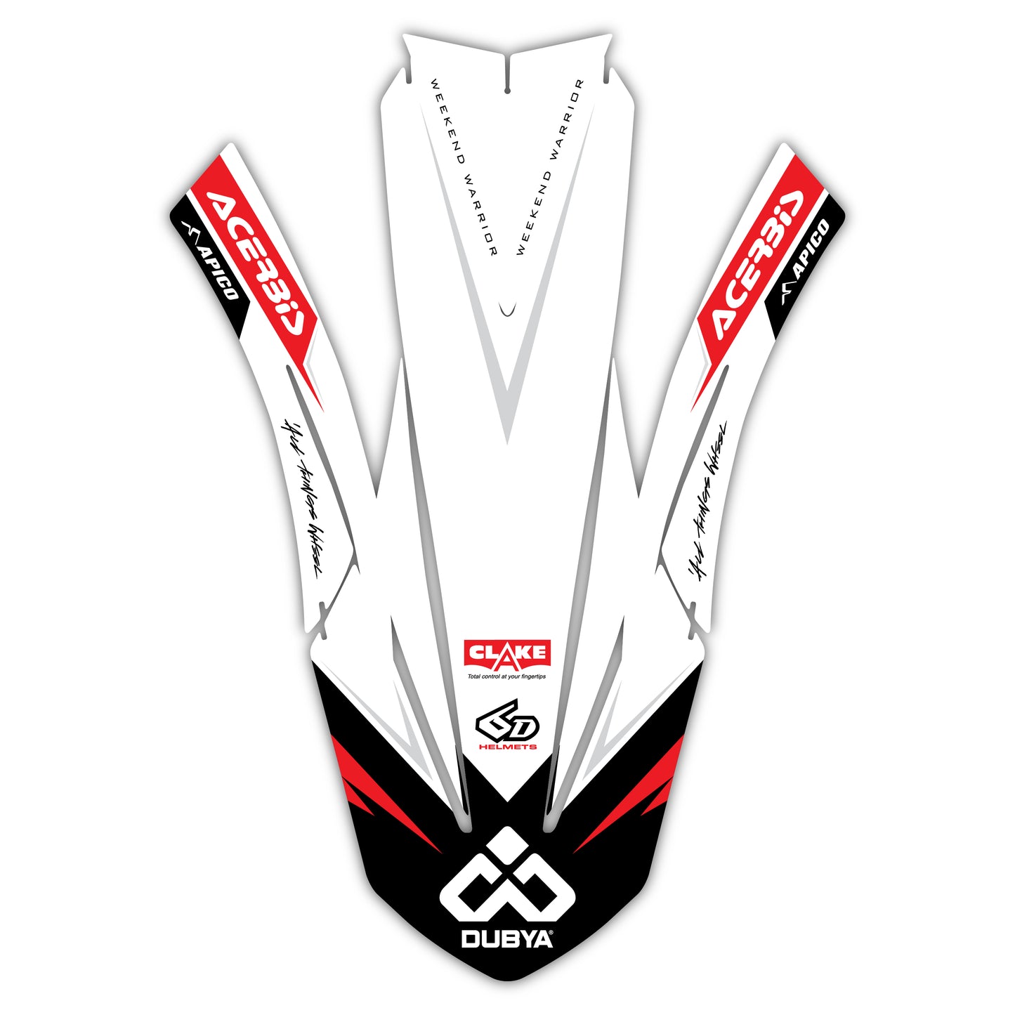Kawasaki 2018-26 Front Fender Mudguard Plastic & Graphics Bolt-On kit - KX 250 F - KX 450 F - KX 250 X - KX 450 XC - KX 300 - KX 450 X