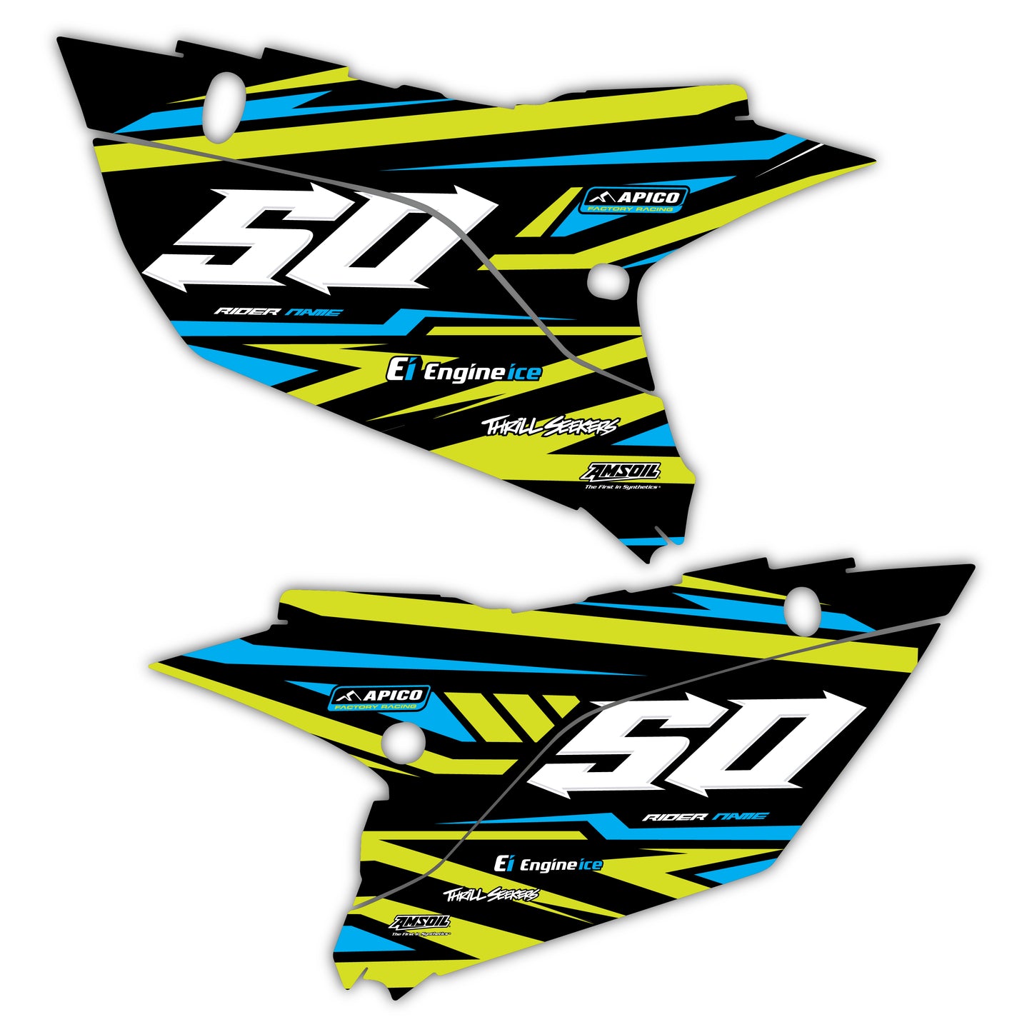 Side Number Plate Graphics Kit - Fits Yamaha YZ125, YZ250, YZ250F, YZ450F, WR250F, WR450F