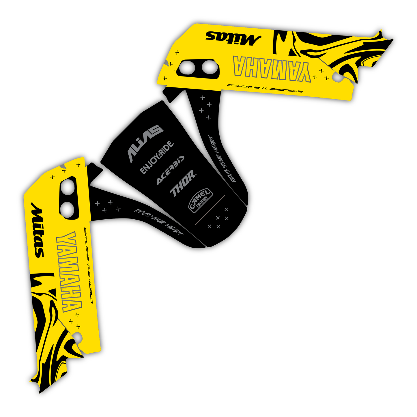 Lower Fork Guard & Lower Front Fender Mudguard Graphics Kit - Fits Yamaha Tenere 700 2025 Adventure & Rally Models