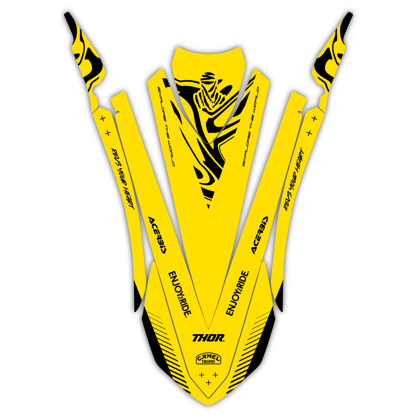 Upper Front Fender Mudguard Graphics Kit - Fits Yamaha Tenere 700 2025 Rally Model