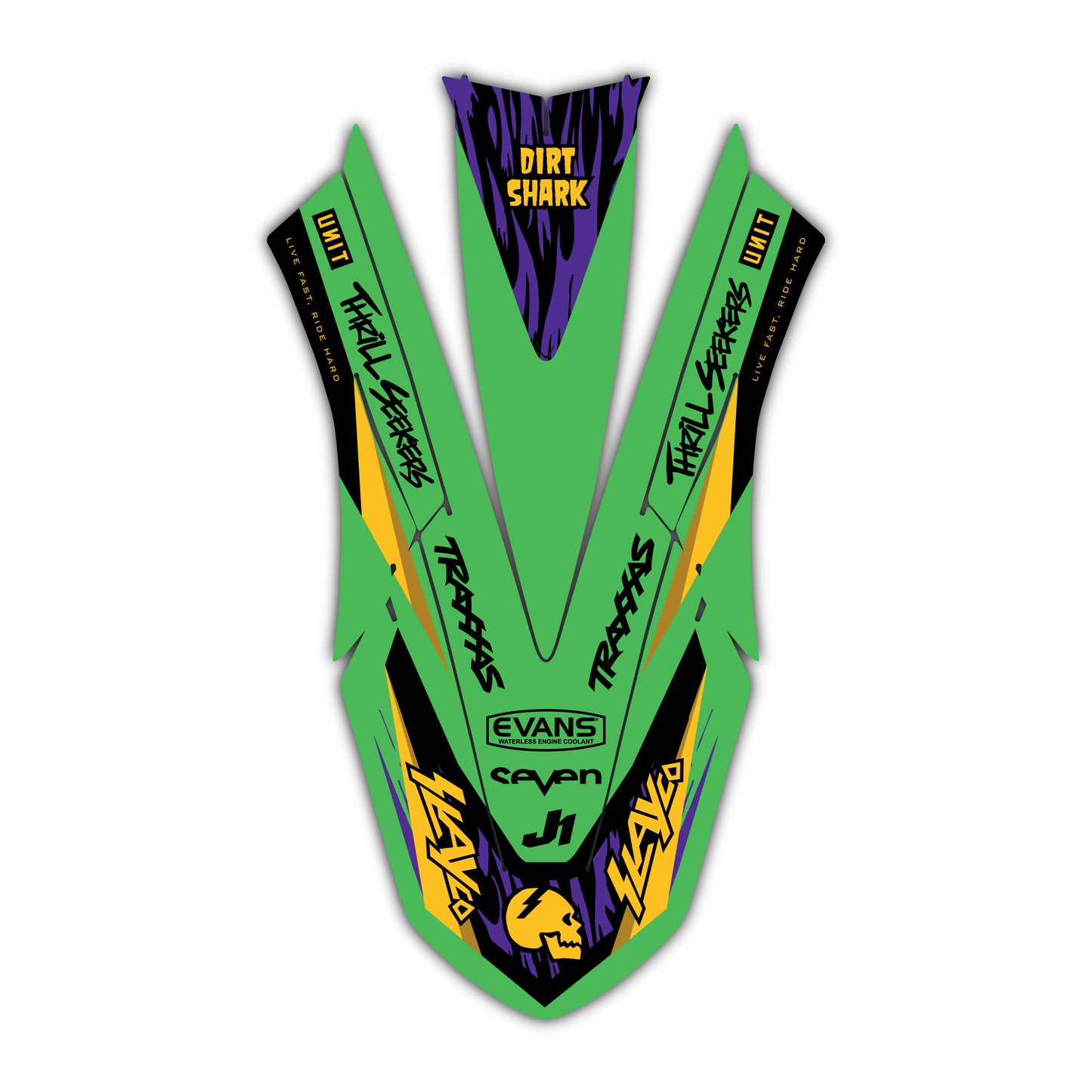 Front Fender Graphics Kit - Fits Kawasaki KX65, KX85, KX250, KX250F, KX450F, KX450X