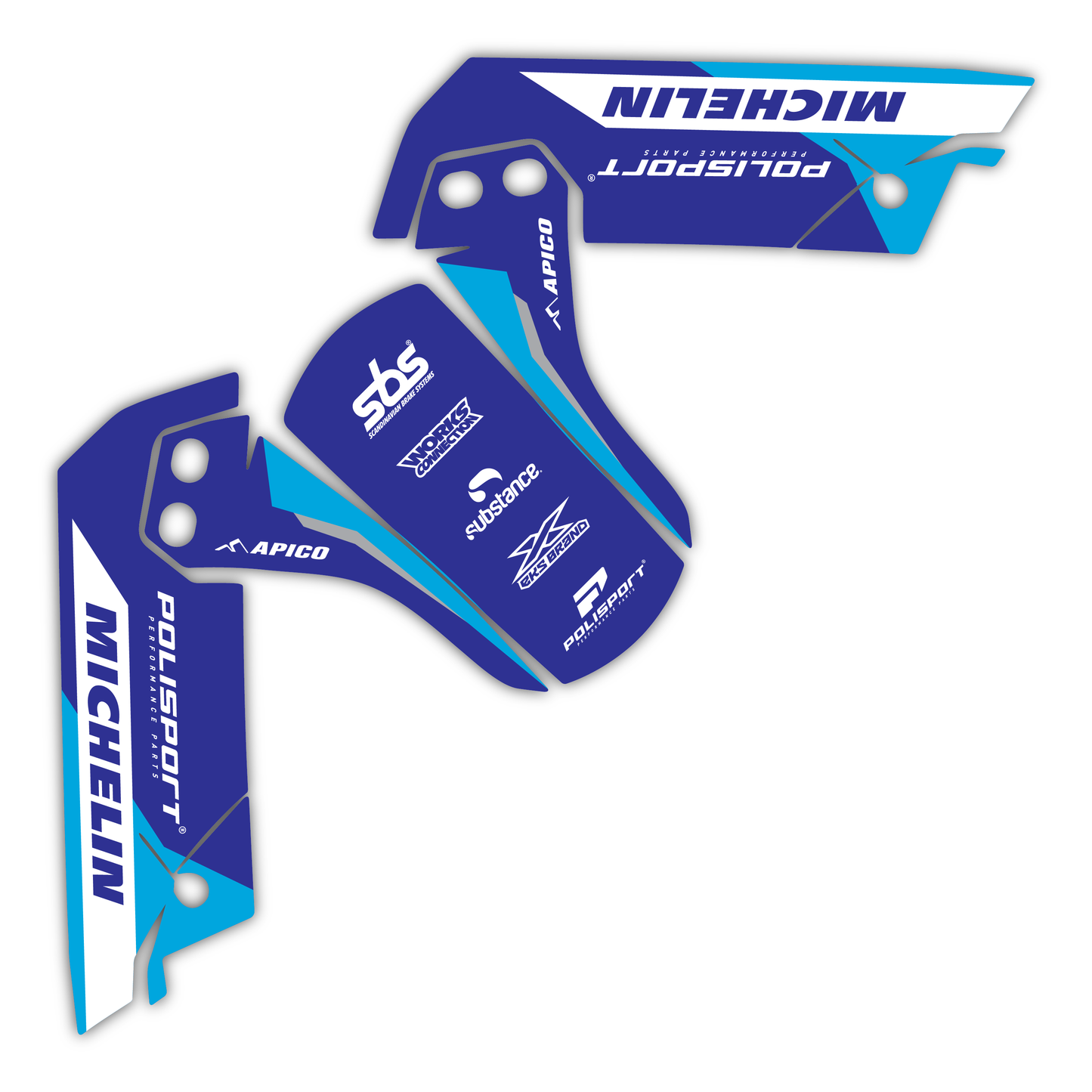 Lower Fork Guard & Front Fender Mudguard Graphics Kit - Fits Yamaha Tenere 700 2019-2024