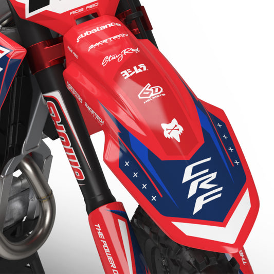Minato Honda CRF 250 300 450 R RX RXW L Enduro Front Mudguard Fender Bolt-On Plastic & Graphics Kit