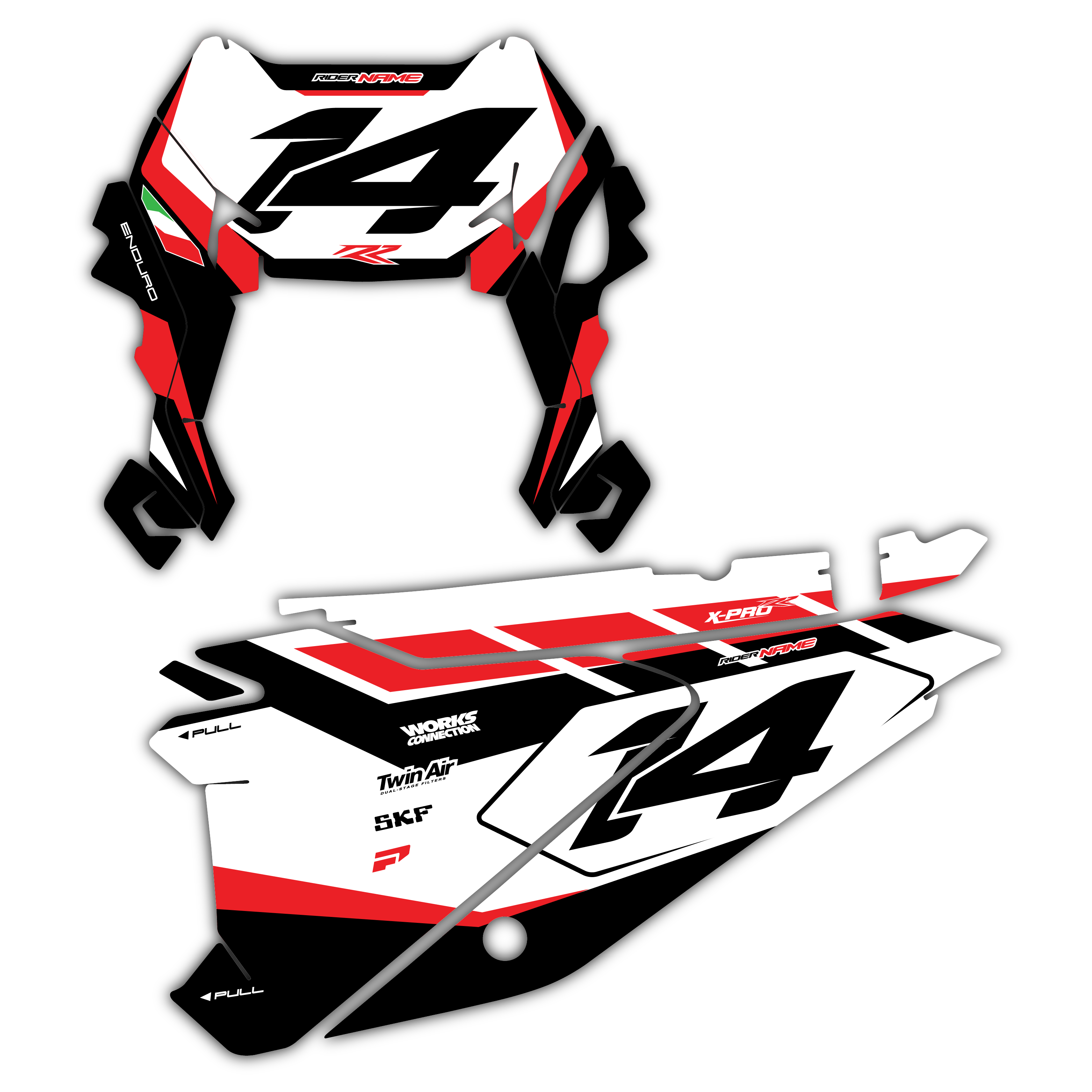 Front & Side Number Plate Graphics Kit - Fits Beta RR X-PRO RX 2T 250 ...