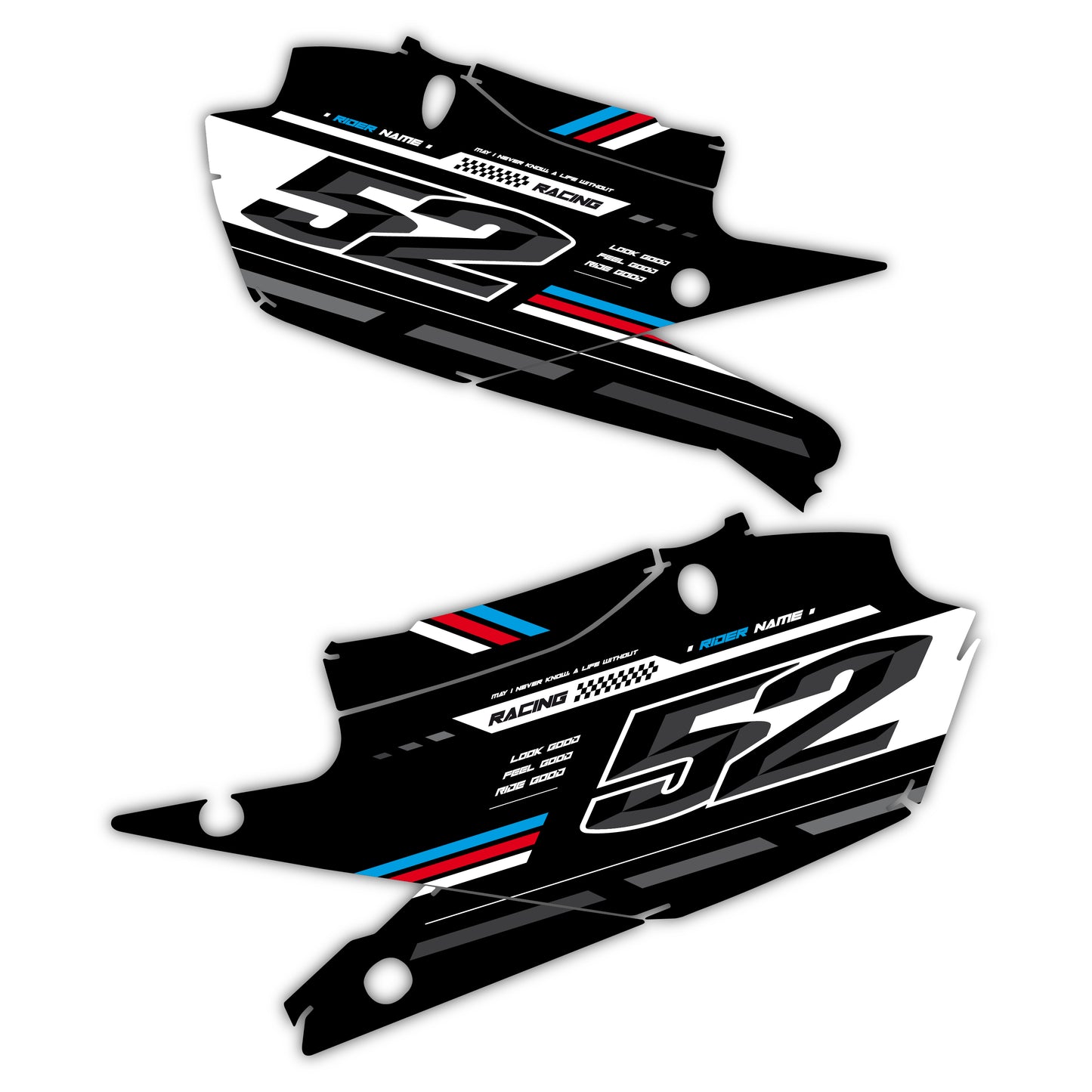 Side Number Plate Graphics Kit - Fits Yamaha YZ125, YZ250, YZ250F, YZ450F, WR250F, WR450F