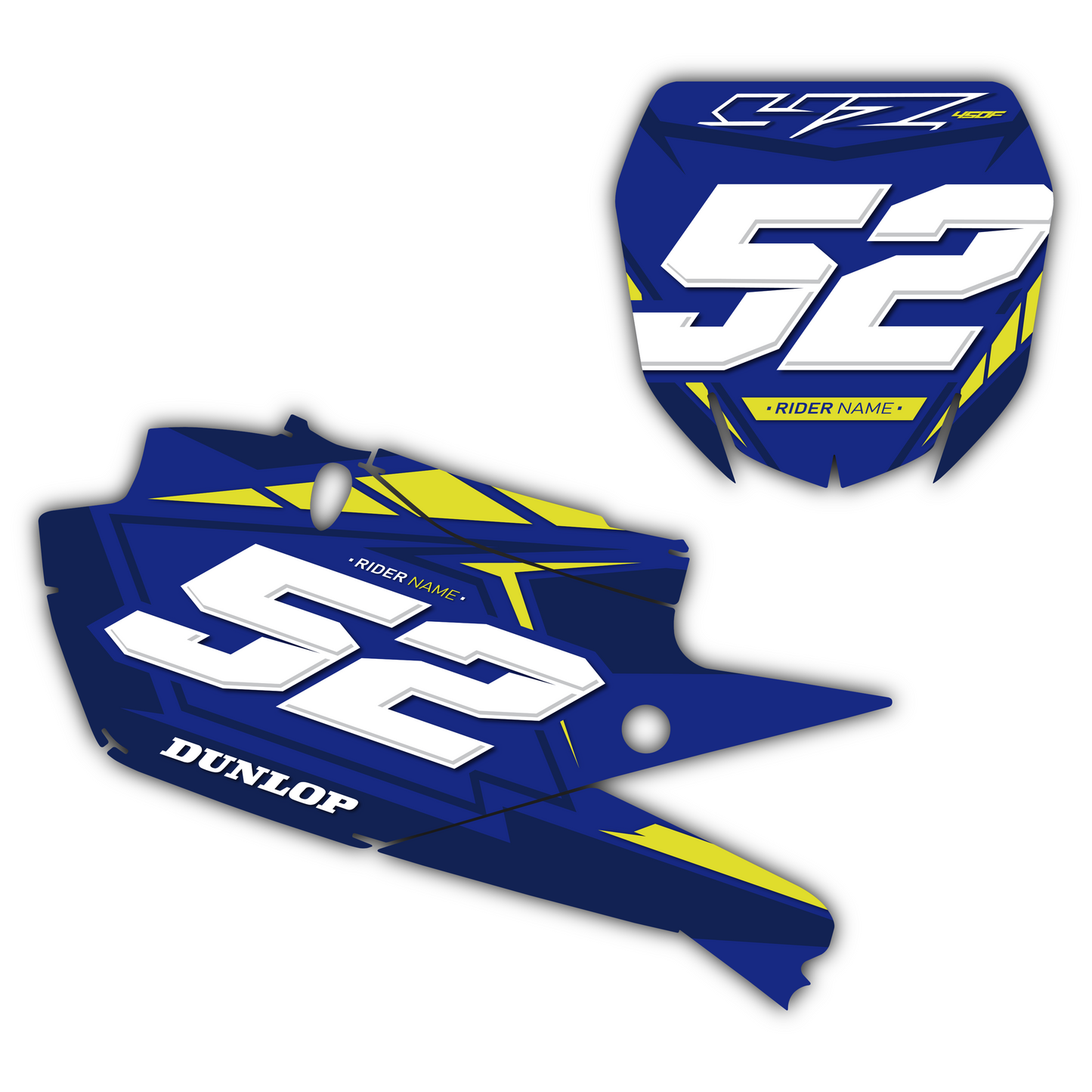 Front & Side Number Plate Graphics Kit - Fits Yamaha YZ125, YZ250, YZ250F, YZ450F, WR250F, WR450F